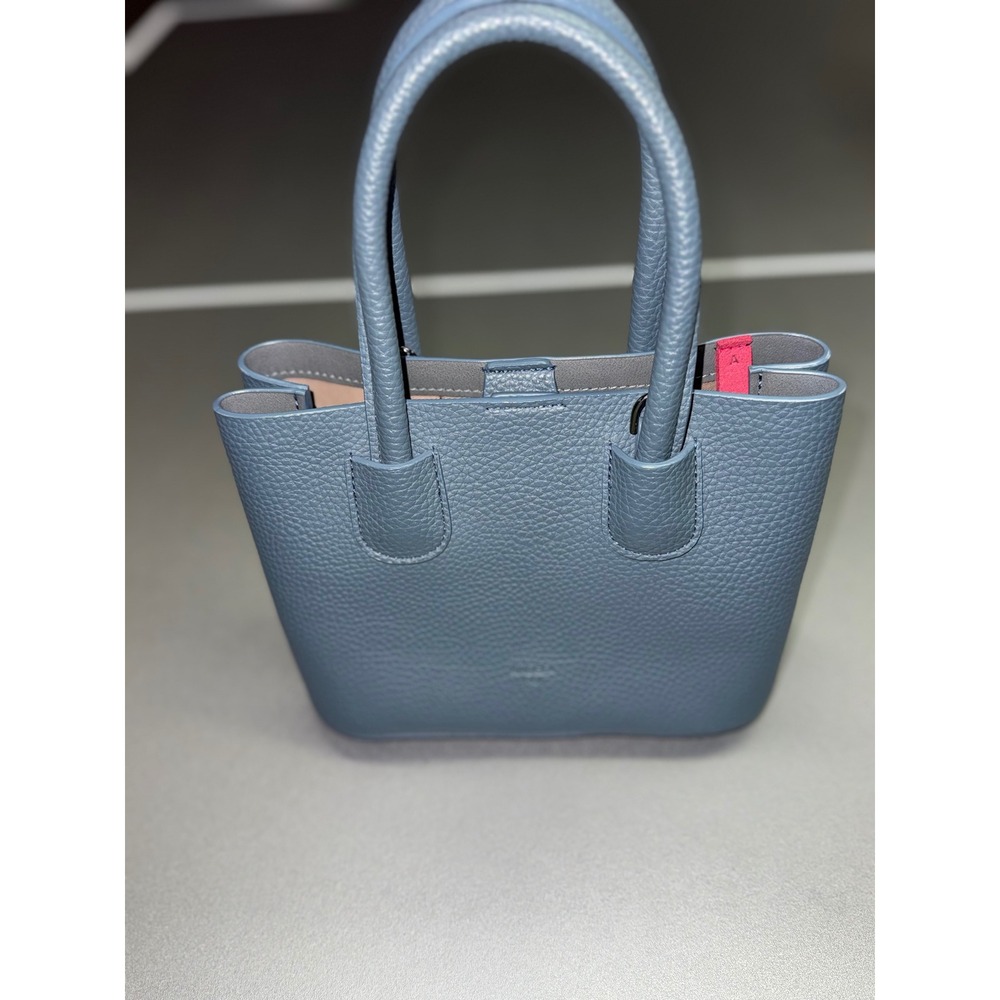 Angela‎ Roi Grace Micro Crossbody Bag Blue Pebbled Vegan Leather Mini Tote